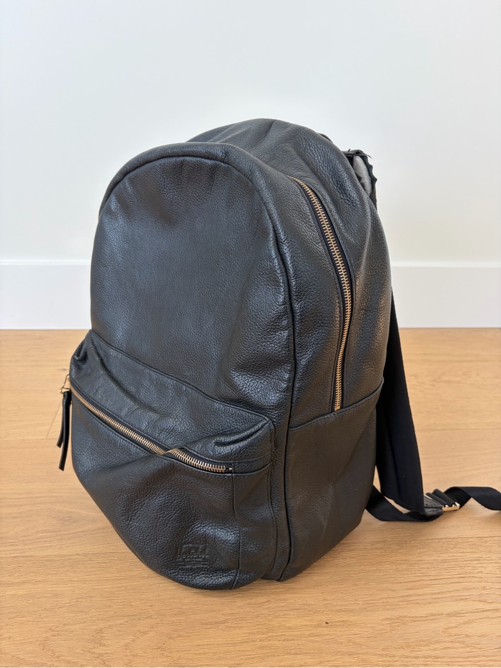 Herschel Supply Company Black Backpack with Gold Zippers- needs repair